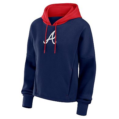 Women's Fanatics Navy Atlanta Braves Oversized Legacy Favorite Spectator Pullover Hoodie