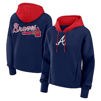 Women's Fanatics Navy Atlanta Braves Oversized Legacy Favorite Spectator Pullover Hoodie