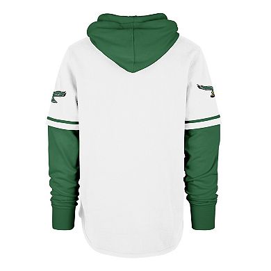 Men's '47 White Philadelphia Eagles Throwback Shortstop Pullover Hoodie