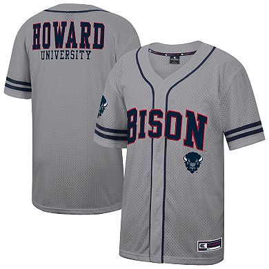 Men's Colosseum Gray Howard Bison Free Spirited Baseball Jersey