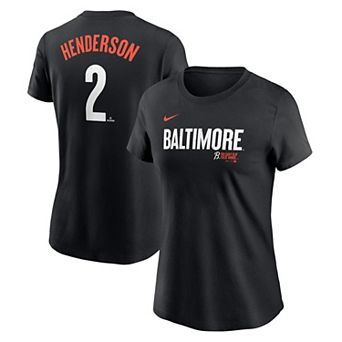 Women's Nike Gunnar Henderson Black Baltimore Orioles 2024 City Connect Fuse Player Name & Number T-Shirt