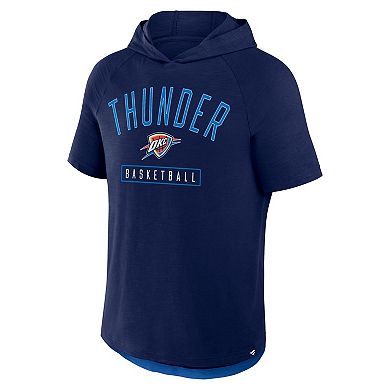 Men's Fanatics Athletic Navy Oklahoma City Thunder Pass Legend Hooded T-Shirt