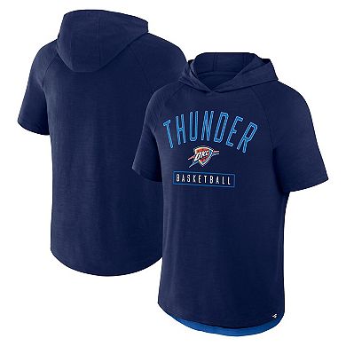 Men's Fanatics Athletic Navy Oklahoma City Thunder Pass Legend Hooded T-Shirt