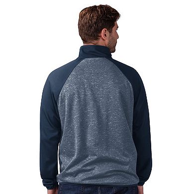 Men's G-III Sports by Carl Banks Navy Cleveland Guardians Runners Raglan Full-Zip Track Jacket