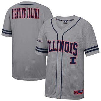 Men's Colosseum Gray Illinois Fighting Illini Free Spirited Baseball Jersey