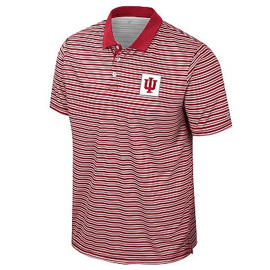 Men's Colosseum Crimson Indiana Hoosiers Striped Polo