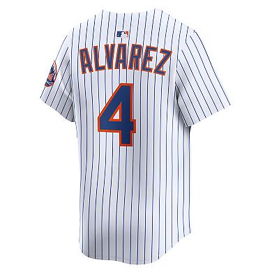 Men's Nike Francisco Alvarez White New York Mets Home Limited Player Jersey