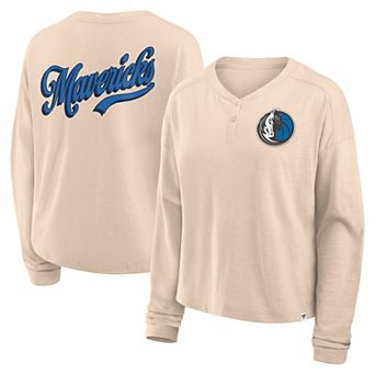Women's Fanatics Natural Dallas Mavericks Boxed Out Drop Fashion Long Sleeve T-Shirt