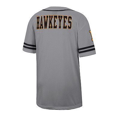 Men's Colosseum Gray Iowa Hawkeyes Free Spirited Baseball Jersey