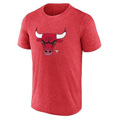 Men's Fanatics Heather Red Chicago Bulls Iconic Overtime T-Shirt