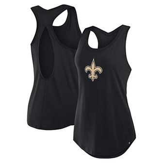 Women's Fanatics Black New Orleans Saints Iron Fan Tank Top