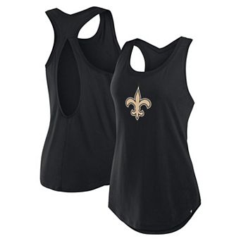 Women's Fanatics Black New Orleans Saints Iron Fan Tank Top