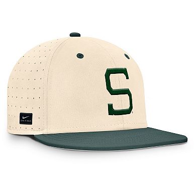 Men's Nike Natural Michigan State Spartans On-Field Dugout True Performance Fitted Hat