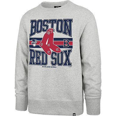 Men's '47 Gray Boston Red Sox Letters Headline Pullover Sweatshirt