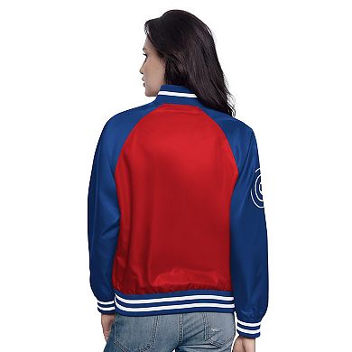 Women's Starter Red/Royal Chicago Cubs Home Run Full-Snap Varsity Jacket