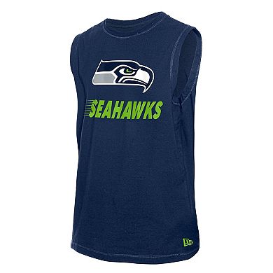 Men's New Era College Navy Seattle Seahawks Leisure Collection Tank Top