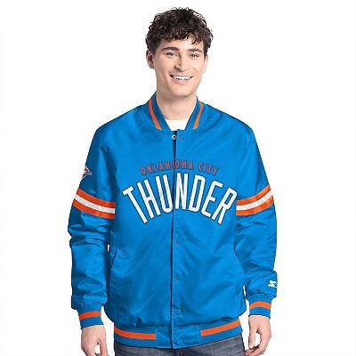 Men's Starter Blue/Orange Oklahoma City Thunder Scout Full Snap