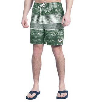 Men's G-III Sports by Carl Banks Green/Gray Green Bay Packers Horizon Volley Swim Shorts