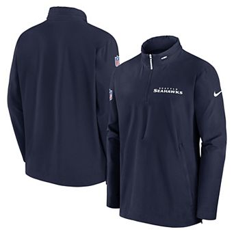 Men's Nike College Navy Seattle Seahawks Coach Half-Zip Jacket