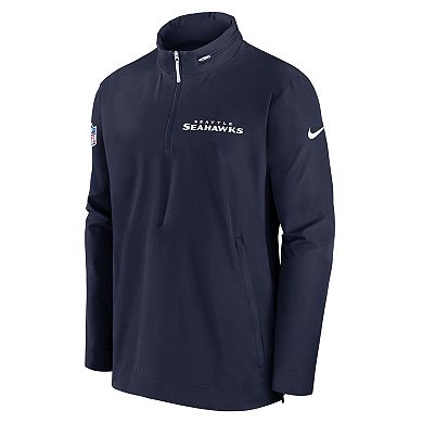 Men's Nike College Navy Seattle Seahawks Coach Half-Zip Jacket