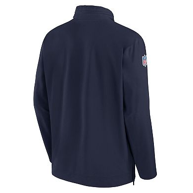 Men's Nike College Navy Seattle Seahawks Coach Half-Zip Jacket
