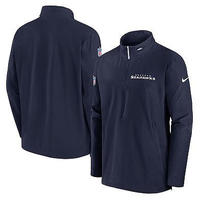 Men's Nike College Navy Seattle Seahawks Coach Half-Zip Jacket