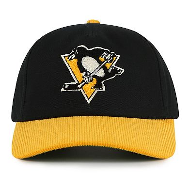 Men's American Needle Black/Gold Pittsburgh Penguins Burnett Adjustable Hat