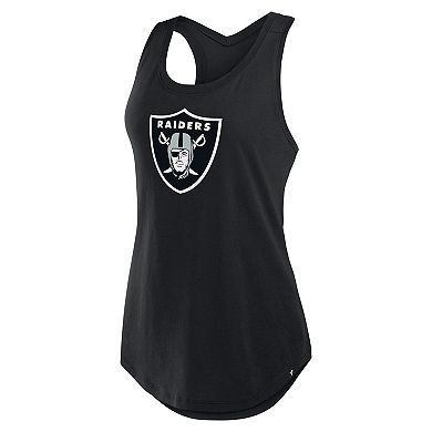 Women's Fanatics Black Las Vegas Raiders Iron Fan Tank Top
