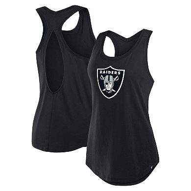 Women's Fanatics Black Las Vegas Raiders Iron Fan Tank Top