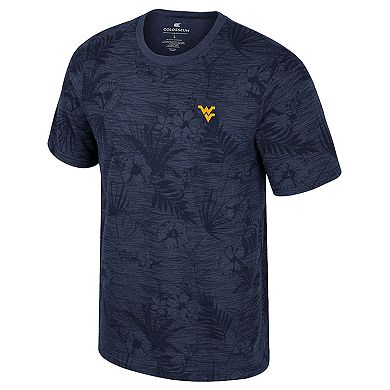 Men's Colosseum Navy West Virginia Mountaineers Floral Printed T-Shirt