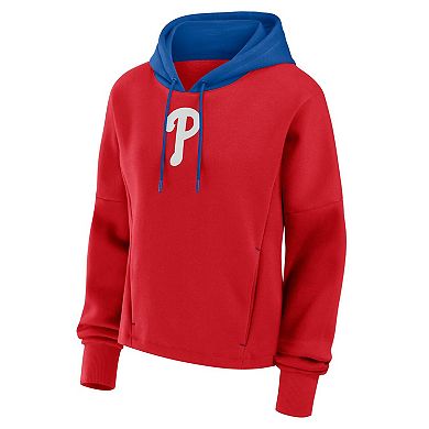 Women's Fanatics Red Philadelphia Phillies Oversized Legacy Favorite Spectator Pullover Hoodie