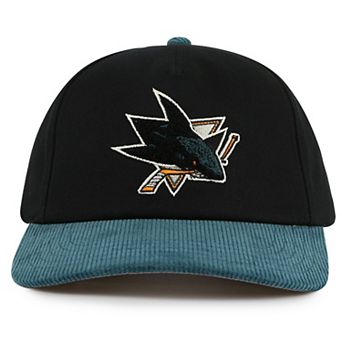 Men's American Needle Black/Teal San Jose Sharks Burnett Adjustable Hat