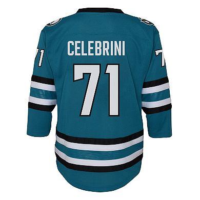 Youth Macklin Celebrini Teal San Jose Sharks Alternate Replica Player
