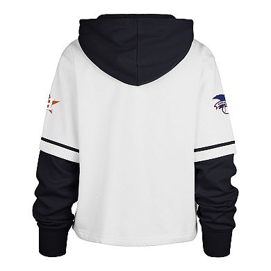 Women's '47 White Houston Astros Trifecta Shortstop Cropped Pullover Hoodie