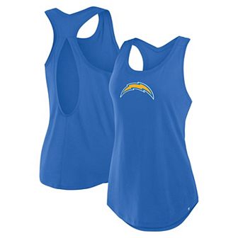 Women's Fanatics Powder Blue Los Angeles Chargers Iron Fan Tank Top