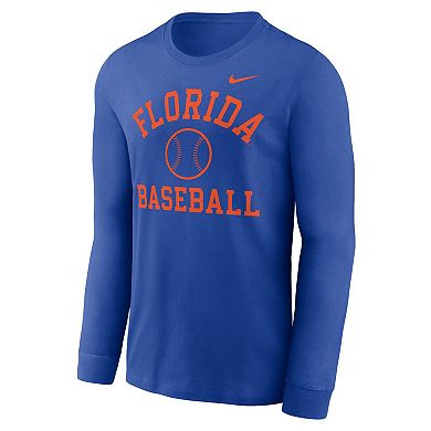 Men's Nike Royal Florida Gators Essential Baseball Arch Long Sleeve T-Shirt