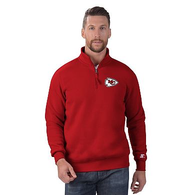Men's Starter Red Kansas City Chiefs Classic Quarter-Zip Pullover Sweatshirt