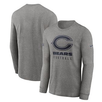 Men's Nike Heather Gray Chicago Bears Team Issue Long Sleeve Performance T-Shirt