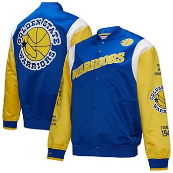 Unisex Mitchell & Ness Royal Golden State Warriors Vintage Team Origins Satin Full-Snap Jacket