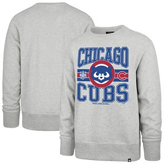 Men's '47 Gray Chicago Cubs Letters Headline Pullover Sweatshirt