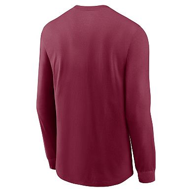 Men's Nike Garnet Florida State Seminoles Essential Baseball Arch Long Sleeve T-Shirt