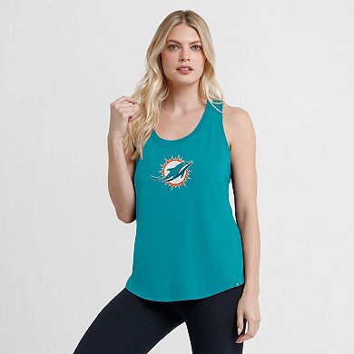 Women's Fanatics Aqua Miami Dolphins Iron Fan Tank Top