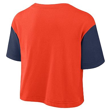Women's Nike Orange/Navy Houston Astros Script Cropped Performance T-Shirt