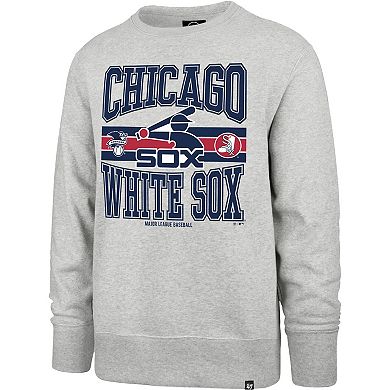 Men's '47 Gray Chicago White Sox Letters Headline Pullover Sweatshirt