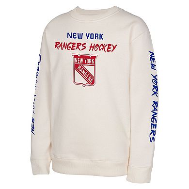 Youth Cream New York Rangers Star Power Pullover Sweatshirt