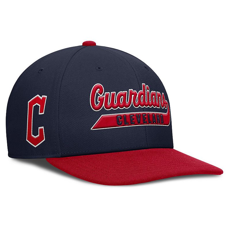 Men's Nike Navy/Red Cleveland Guardians Pro Performance Snapback Hat, Size: Medium/Large, Grd Blue