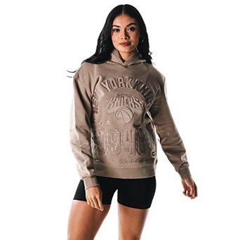 Women's The Wild Collective Gray New York Knicks Satin Pullover Hoodie