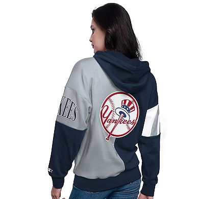 Women's Starter Navy/Gray New York Yankees Curve Ball Full Zip Hoodie Sweatshirt