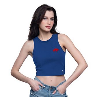 Women's Starter Royal Buffalo Bills Show Up Cropped Tank Top