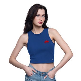 Women's Starter Royal Buffalo Bills Show Up Cropped Tank Top